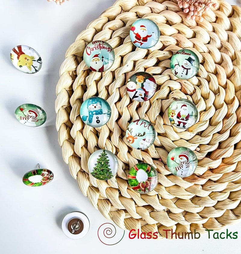 Tandarui Push Pins for Cork Board-24pcs Decorative Push Pins with Case, Cute Thumb Tacks and Pushpins for Bulletin Board,Thumbtacks for Cork Boards, Office Organization, Christmas and Home Décor - Image 3